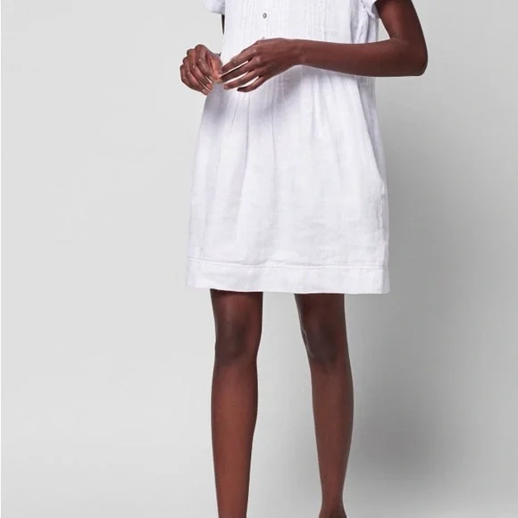 Faherty Crisp White Mini Dress - Picture 6 of 8